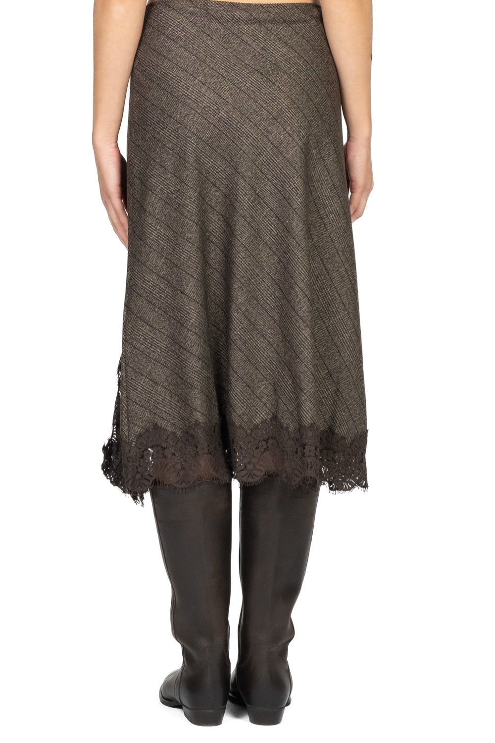 Tensione In - Gonna midi galles con pizzo Art. 37708