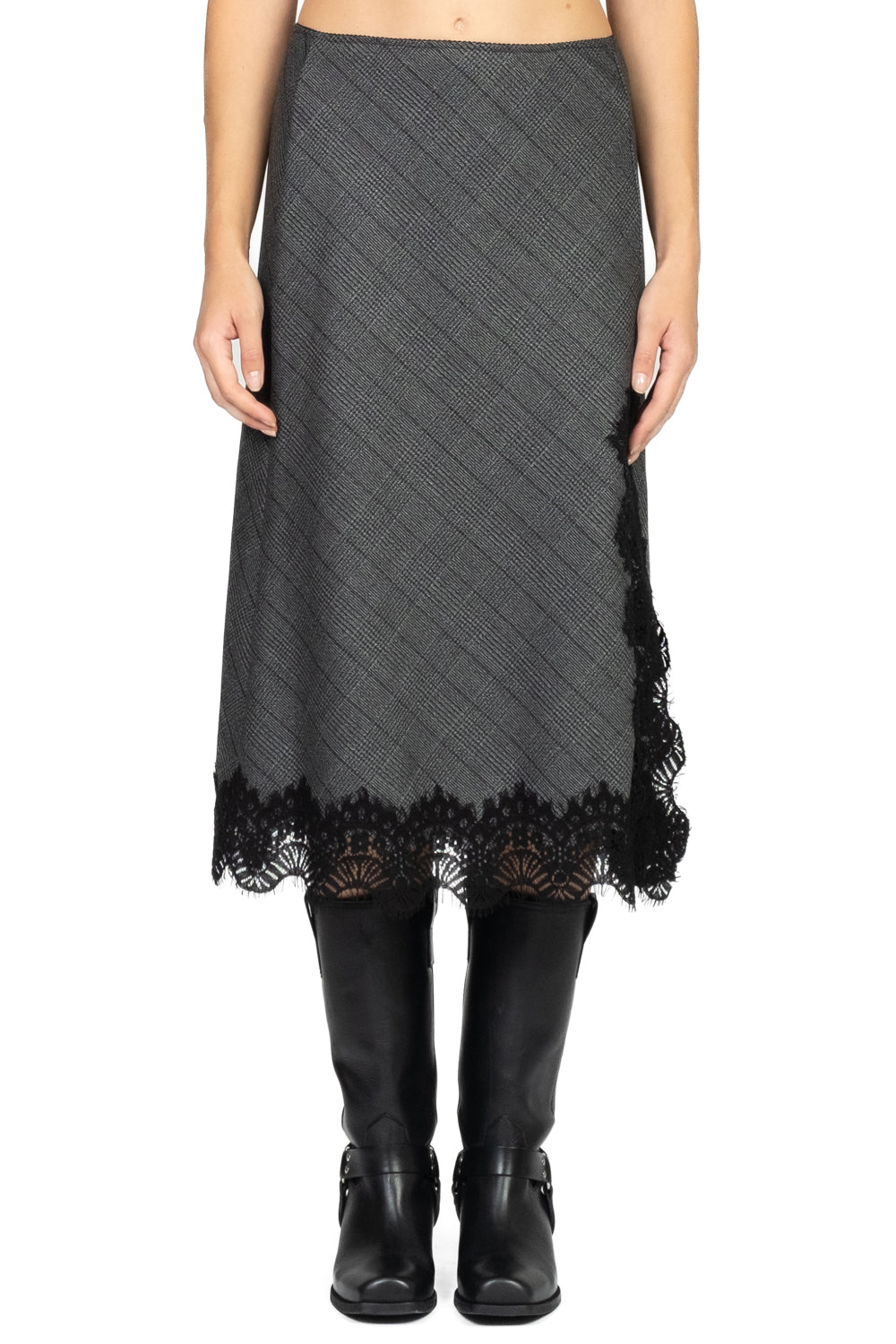 Tensione In - Gonna midi galles con pizzo Art. 37708