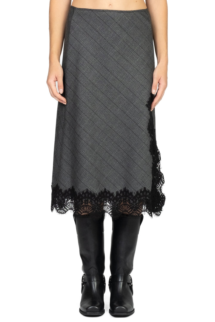 Tensione In - Gonna midi galles con pizzo Art. 37708