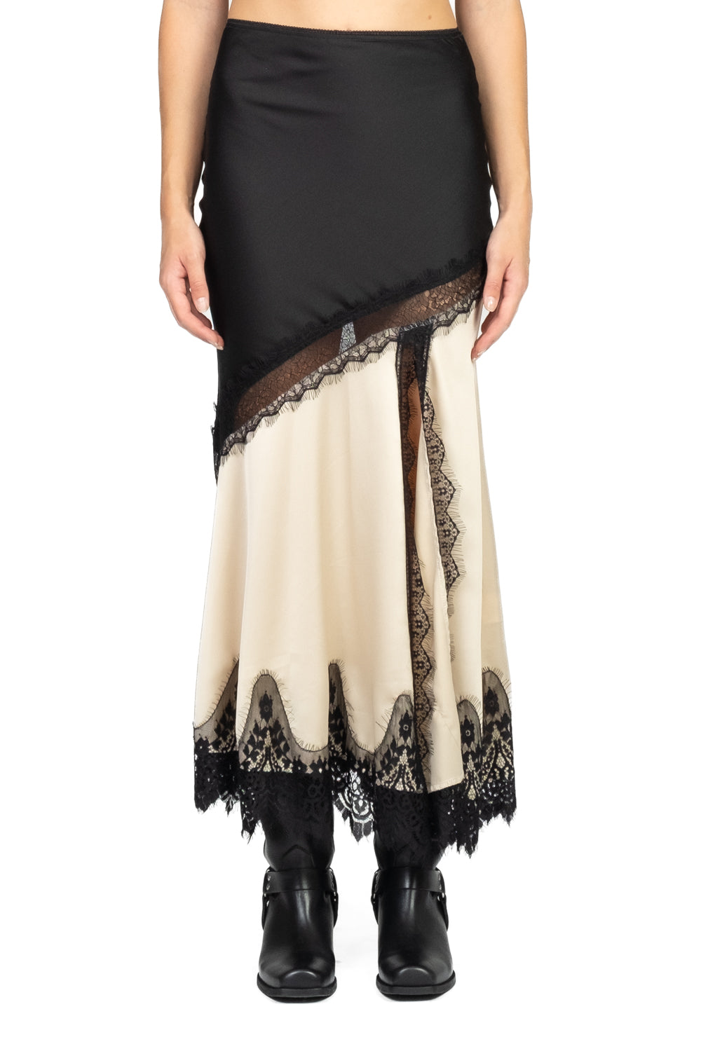 Vicolo - Gonna satin bicolor con pizzo Art. TF1249