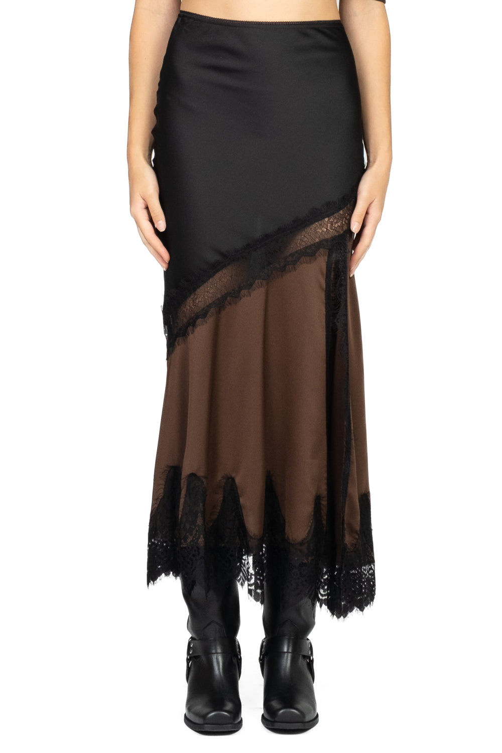 Vicolo - Gonna satin bicolor con pizzo Art. TF1249