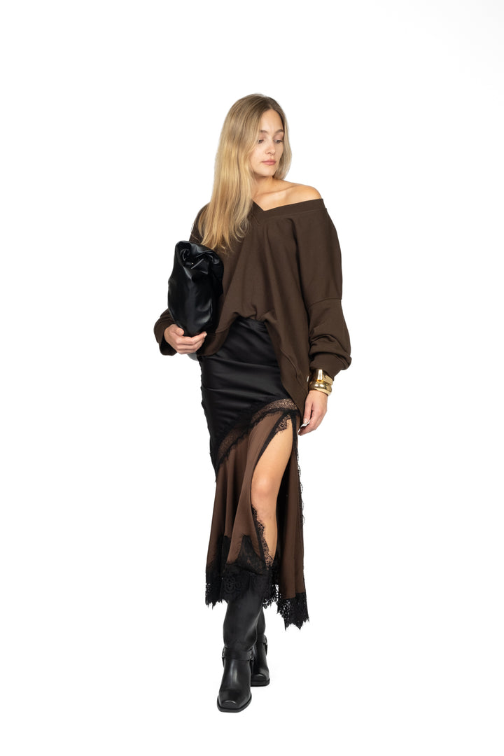 Vicolo - Gonna satin bicolor con pizzo Art. TF1249