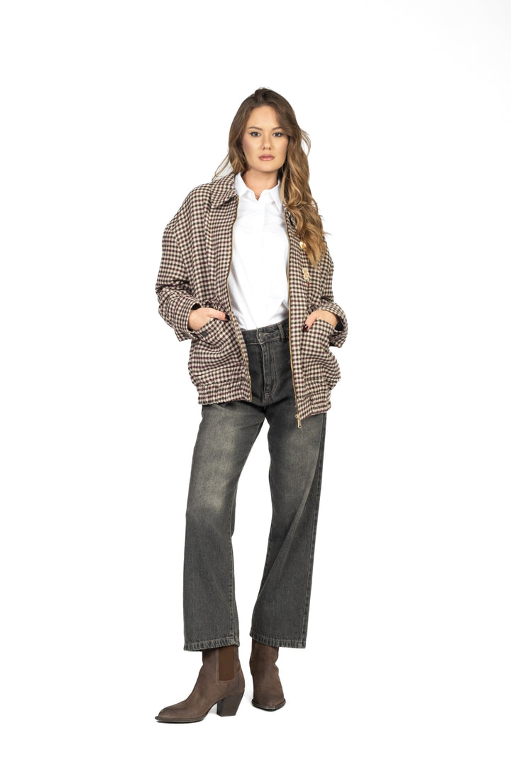 Tensione In - Giacca bomber quadretti Art. 26B860