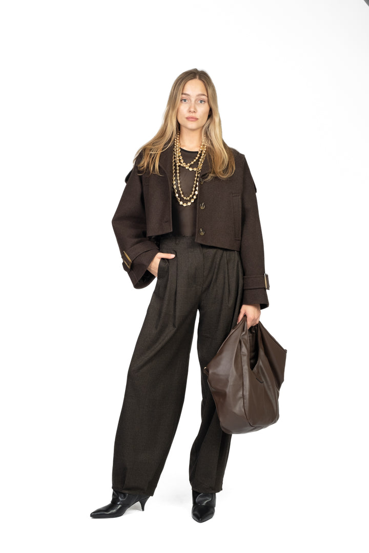 Vicolo - Pantalone balloon sartoriale principe di galles Art. TF0982