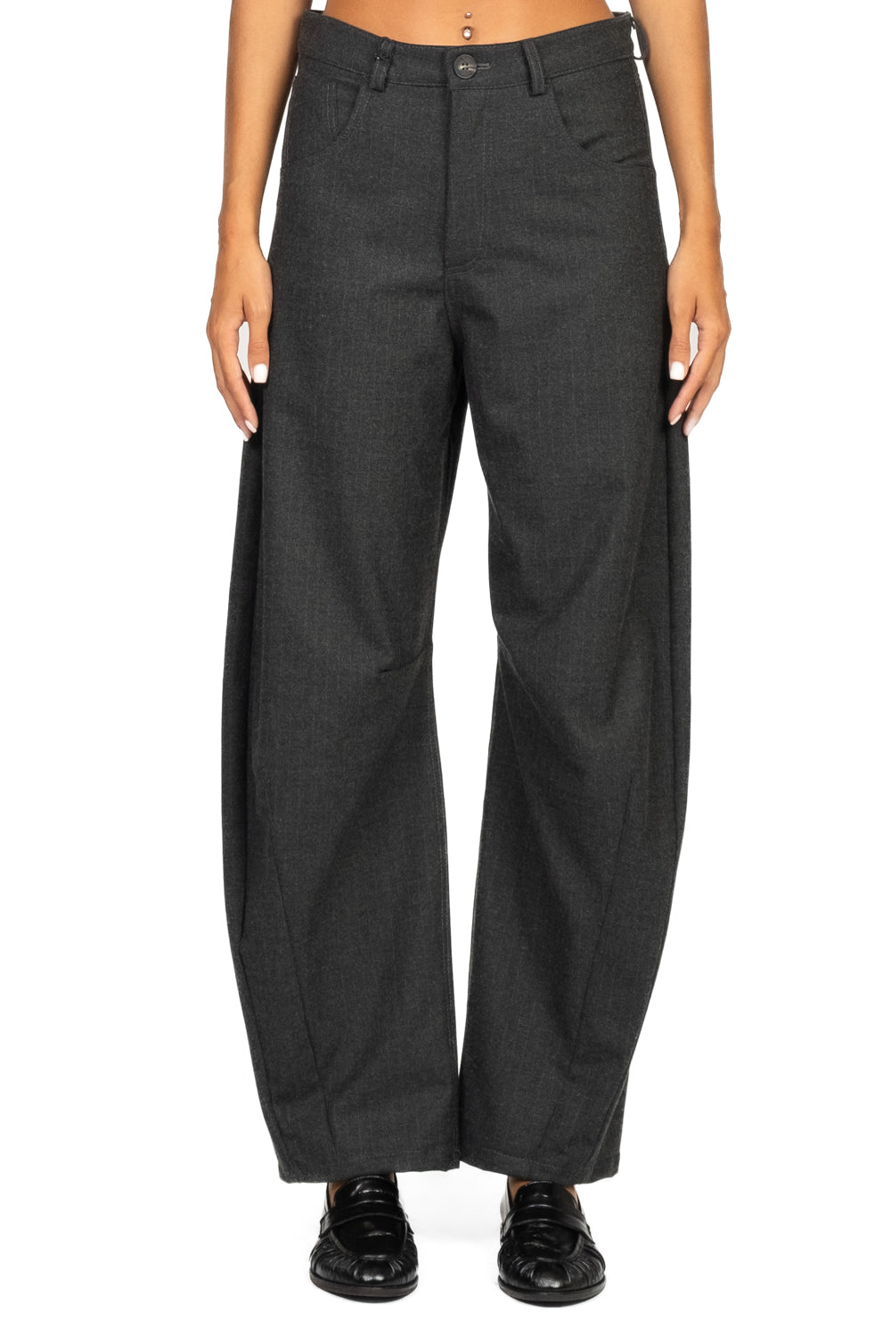 Tensione In - Pantalone barrel gessato Art. W25P459