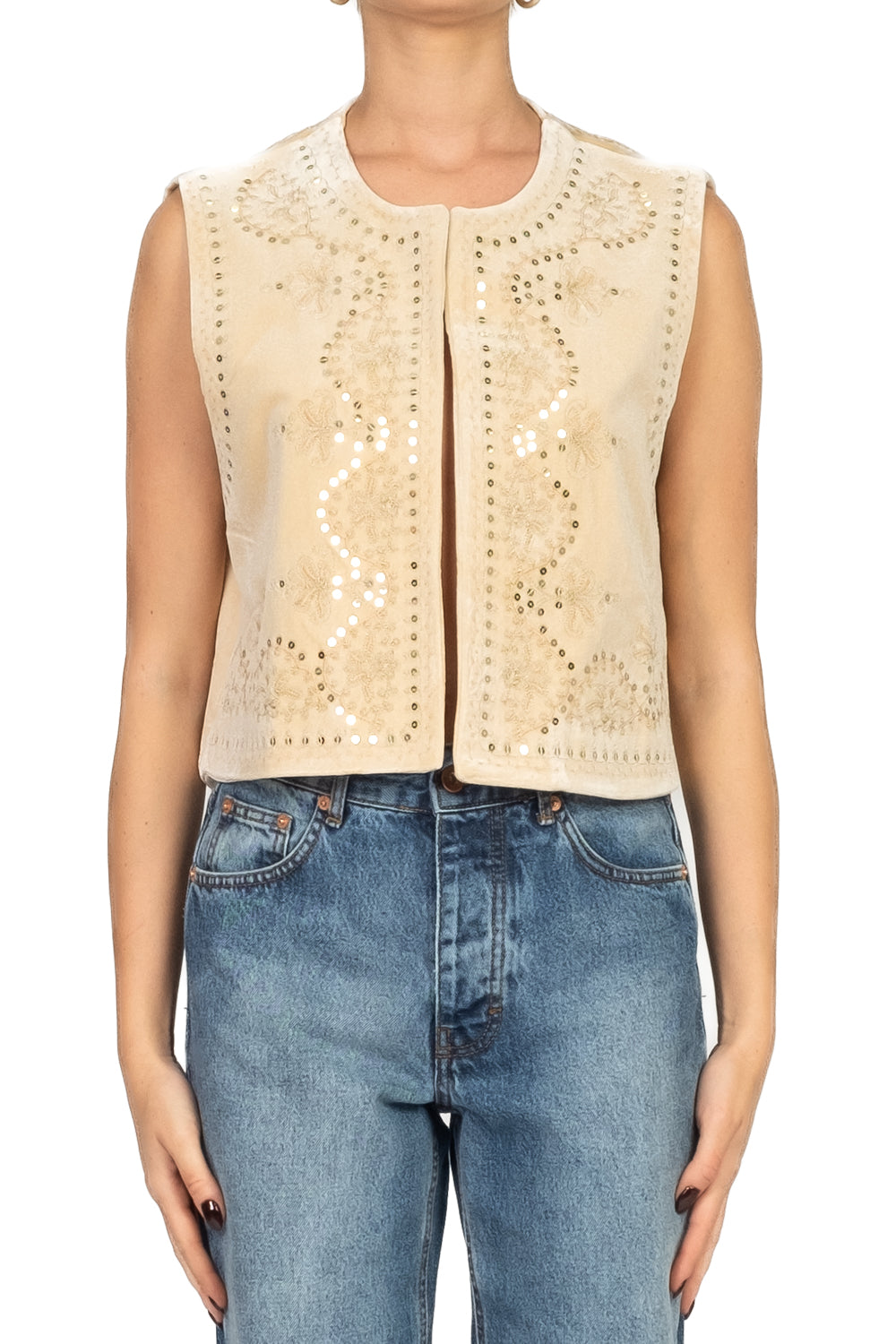 Dixie - Gilet ricamato in ciniglia Art. L698Y022X