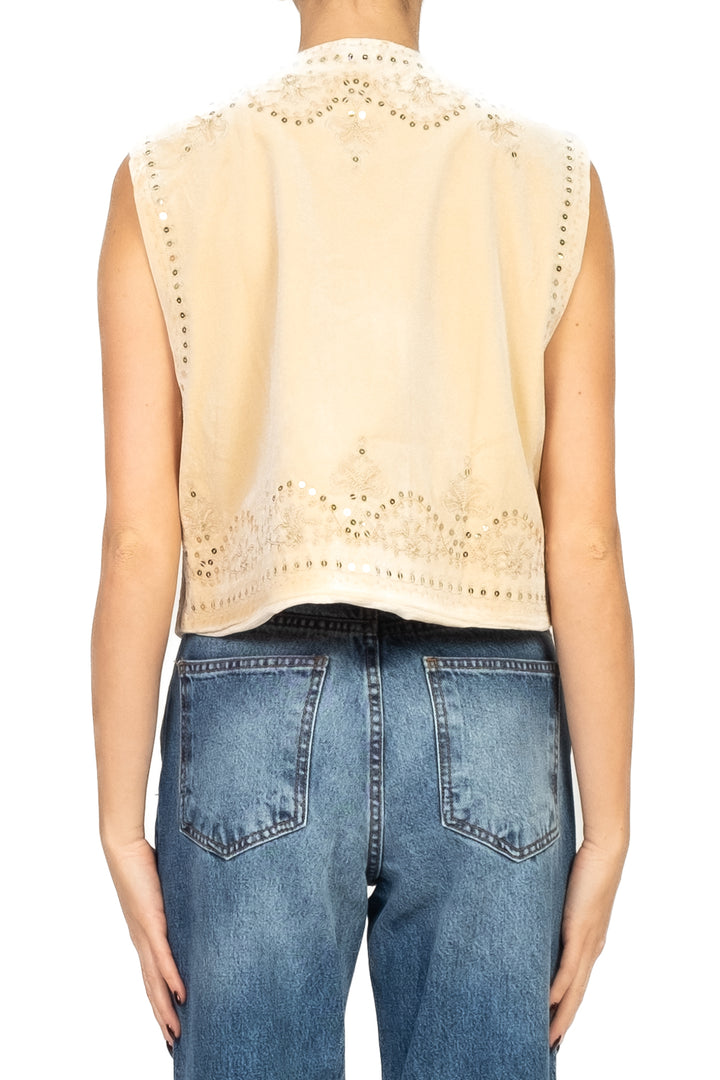 Dixie - Gilet ricamato in ciniglia Art. L698Y022X