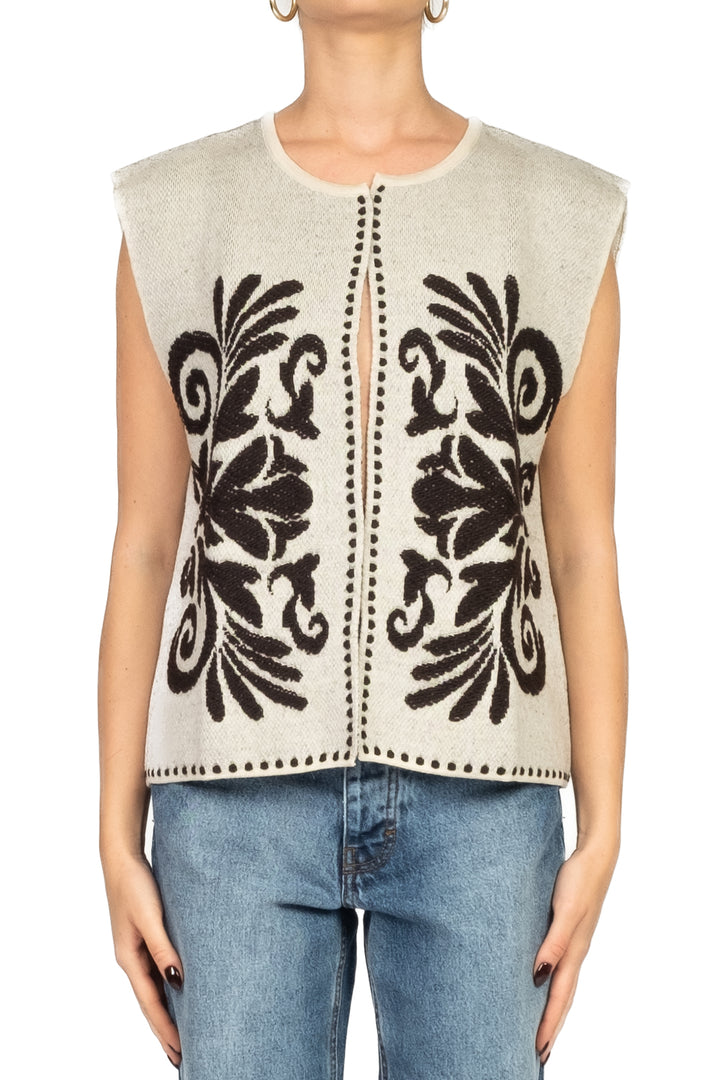 Tensione In - Gilet aperto ricamato Art. W5HMG35A400