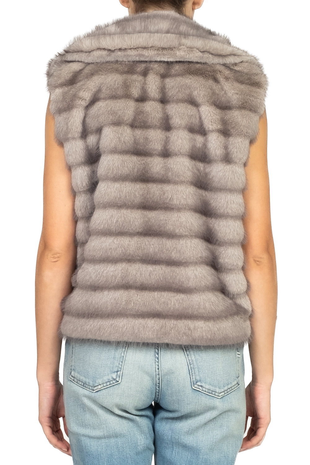 Tensione In - Gilet pelliccia con spilla Art. W25J533