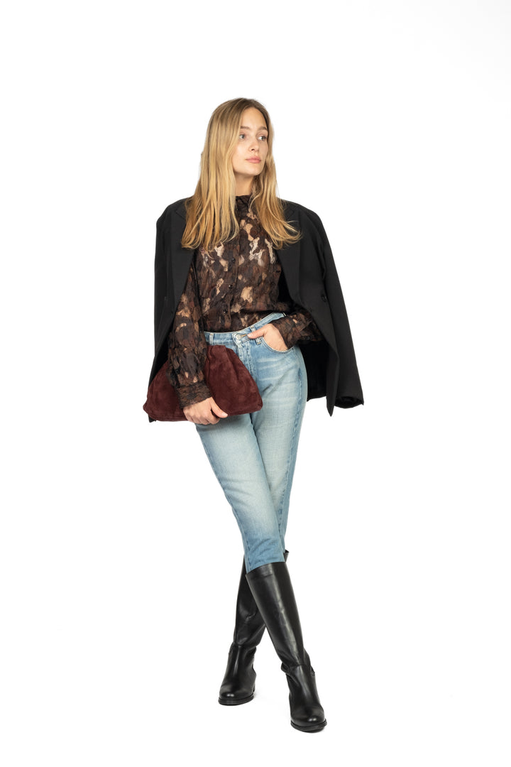 Tensione In - Camicia pizzo semitrasparente Art. W25C608