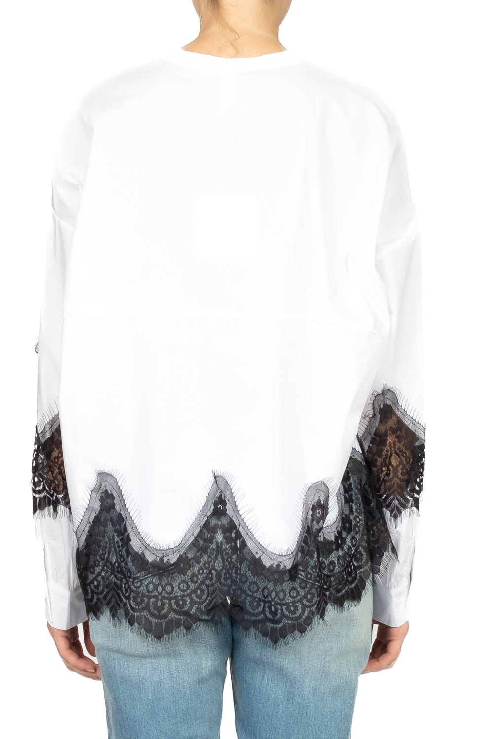 Tensione In - Camicia in popeline con inserti pizzo Art. W25C539