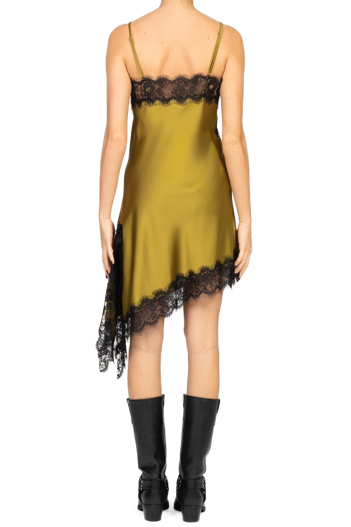 Vicolo - Abito satin asimmetrico con pizzo Art. TF1195