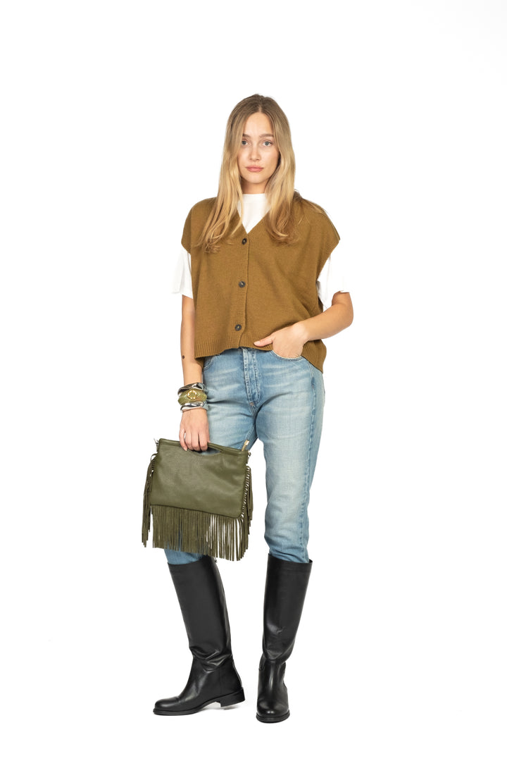 Tensione In - Gilet scollo a v con bottoni Art. D80014