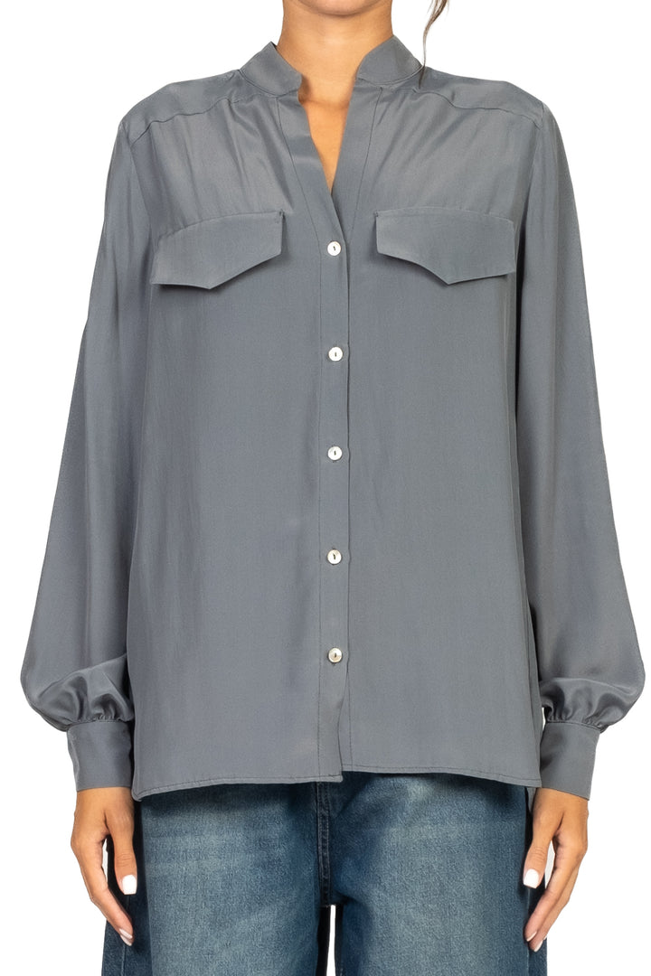 Emunà - Camicia misto seta con taschini Art. CM13-0061