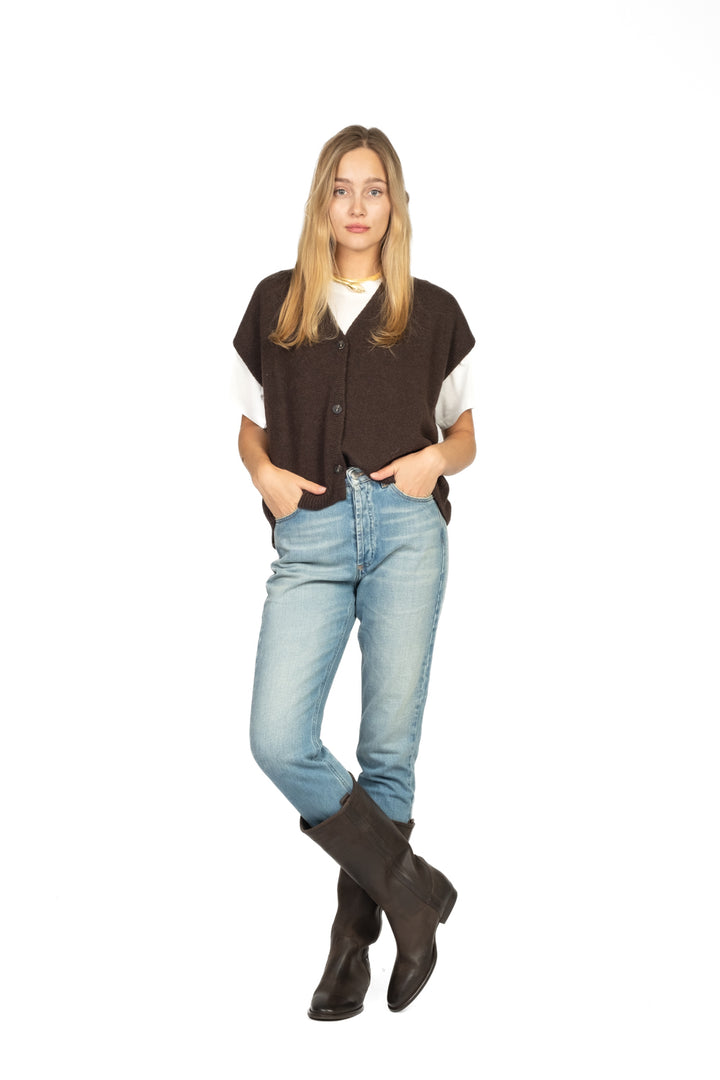 Tensione In - Gilet scollo a v con bottoni Art. D80014