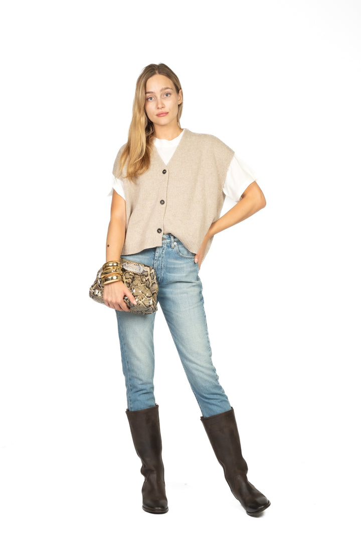 Tensione In - Gilet scollo a v con bottoni Art. D80014