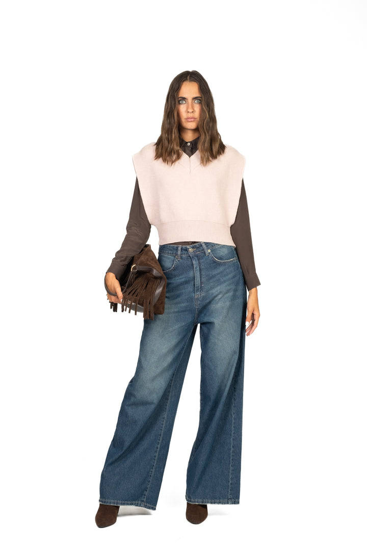 Vicolo - Gilet crop scollo V Art. 77237F