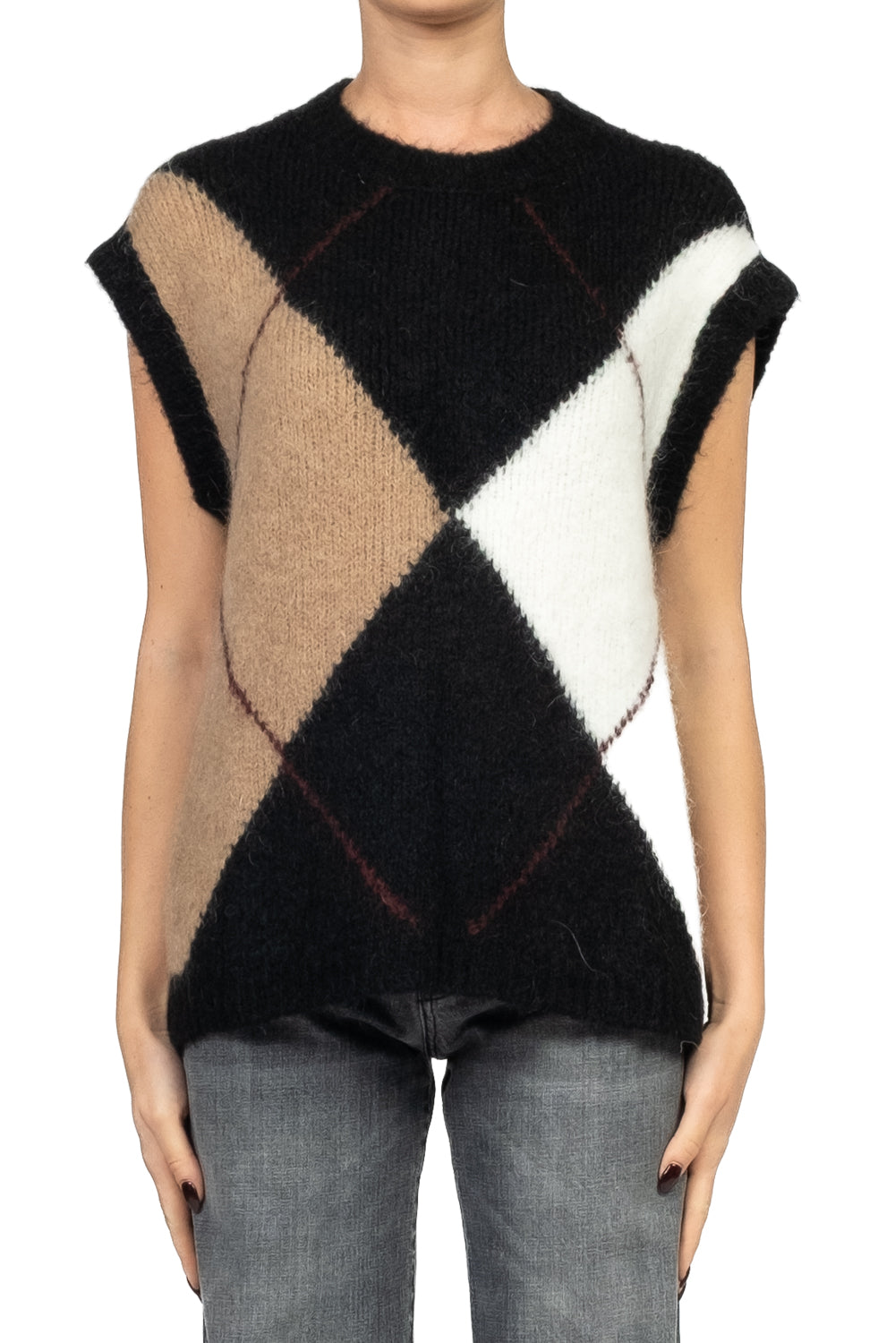 Vicolo - Gilet in maglia con rombi Art. 33050F