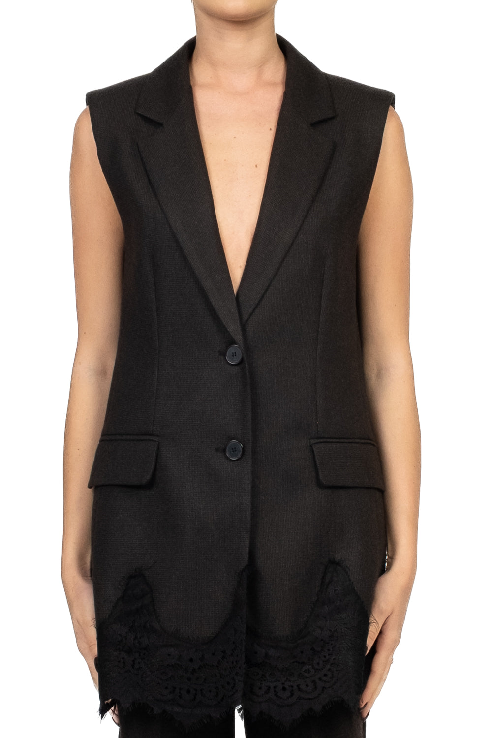 Vicolo - Gilet lungo con pizzo Art. TF1575