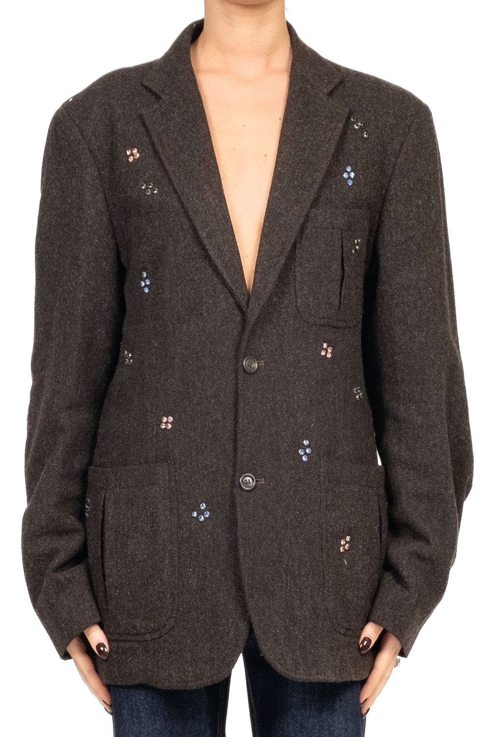 Vicolo Giacca vintage con applicazioni strass RF0034