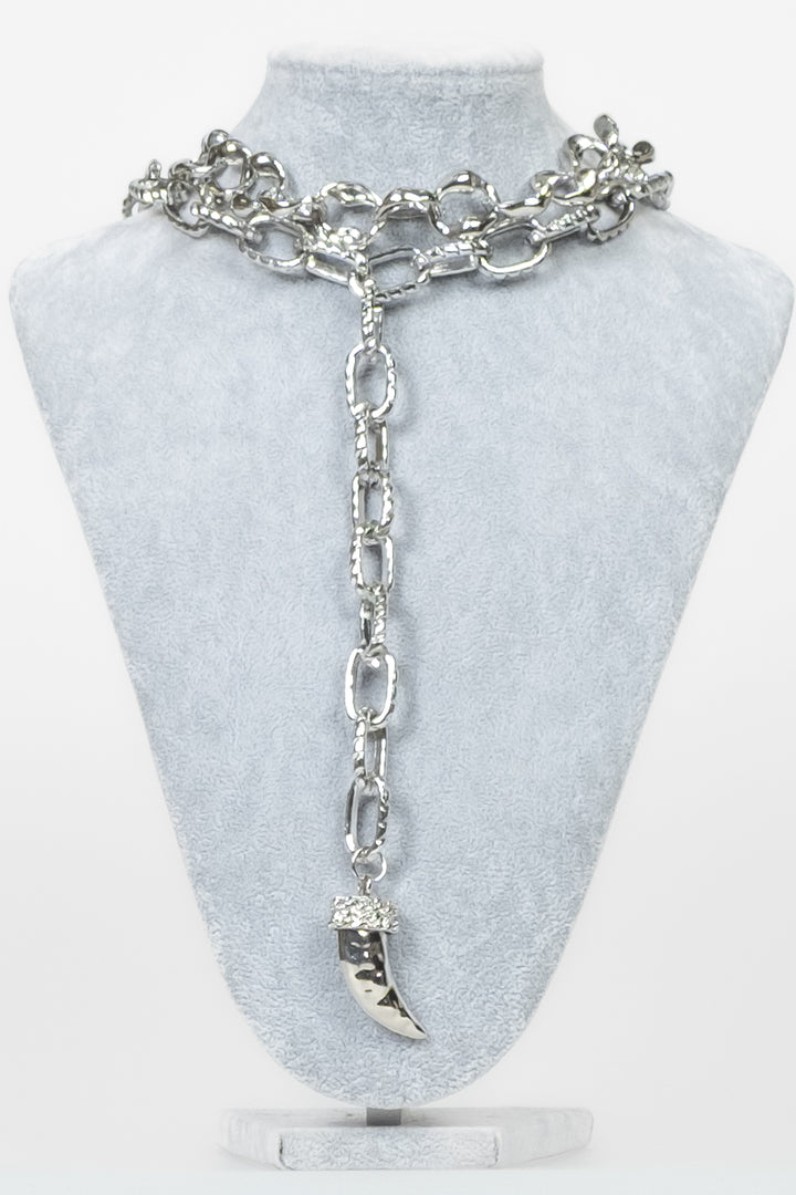 Upper - Collana catena doppia lavorata corno