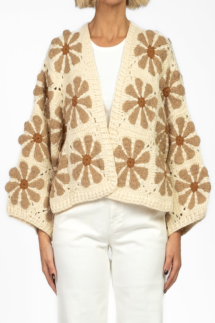 Emunà - Cardigan aperto crochet