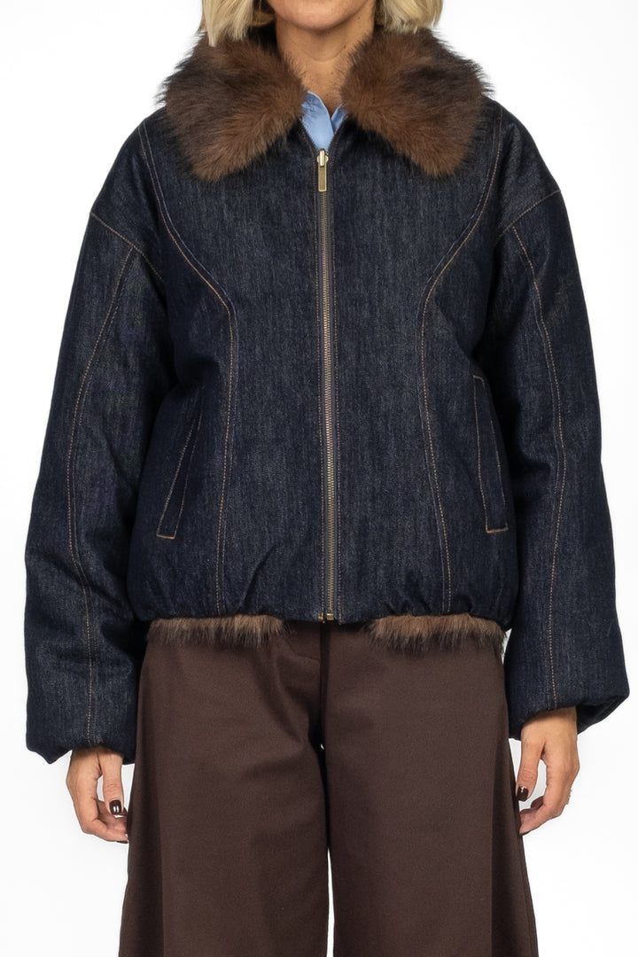 Vicolo - Giacca denim e pelliccia double face Art. TF0080