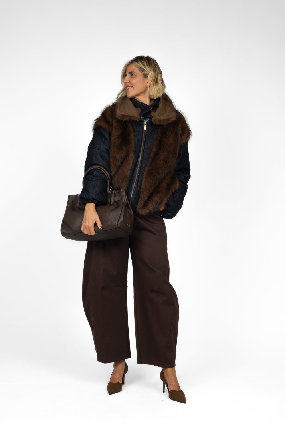 Vicolo - Giacca denim e pelliccia double face Art. TF0080