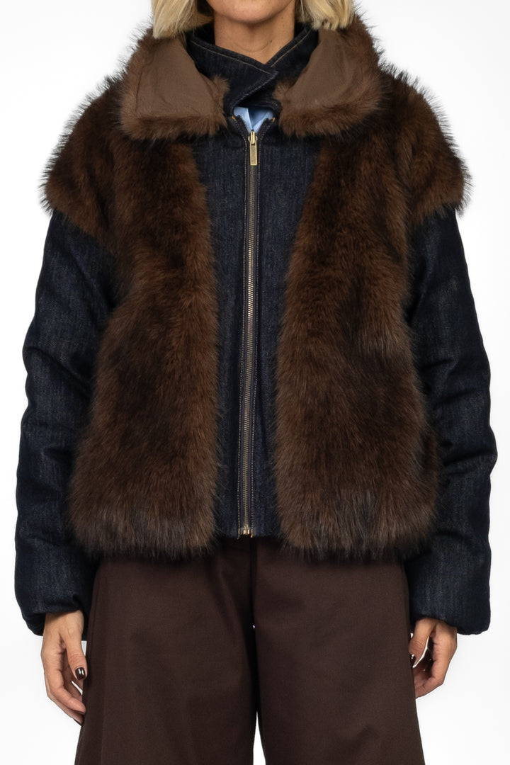 Vicolo - Giacca denim e pelliccia double face Art. TF0080