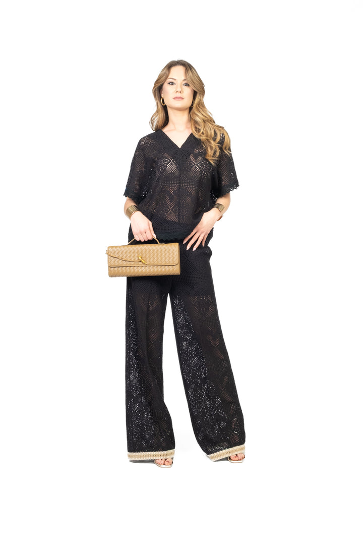 Vicolo - Pantalone crochet con banda Art. TD2811