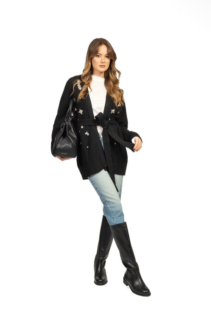 Vicolo - Cardigan con applicazioni gioiello Art. 55118F