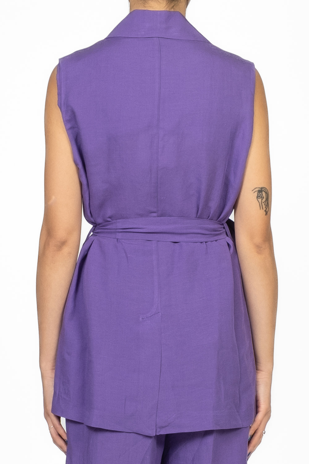 Tensione In - Gilet misto lino con fusciacca Art. 25D7773