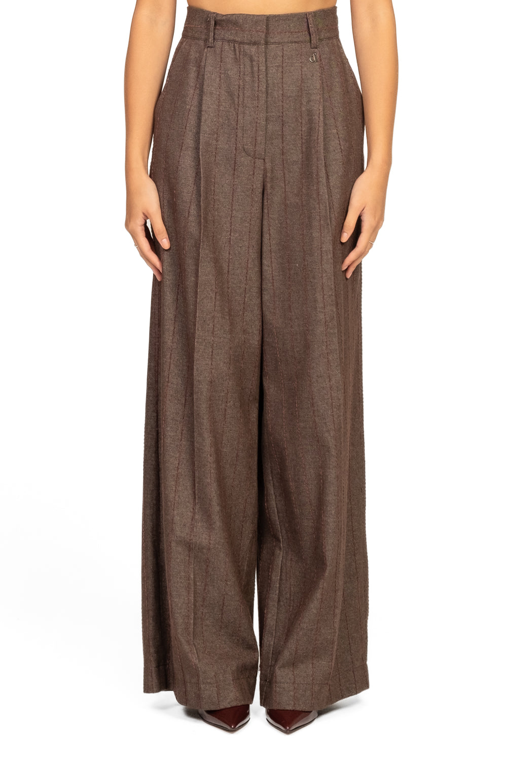 Dixie - Pantalone gessato palazzo con pinces Art. PCHSYGA