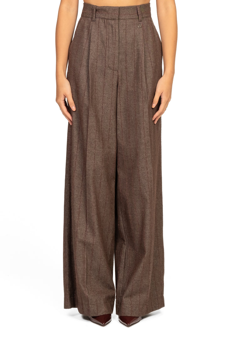 Dixie - Pantalone gessato palazzo con pinces Art. PCHSYGA