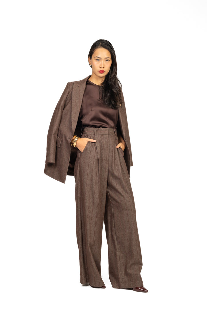 Dixie - Pantalone gessato palazzo con pinces Art. PCHSYGA