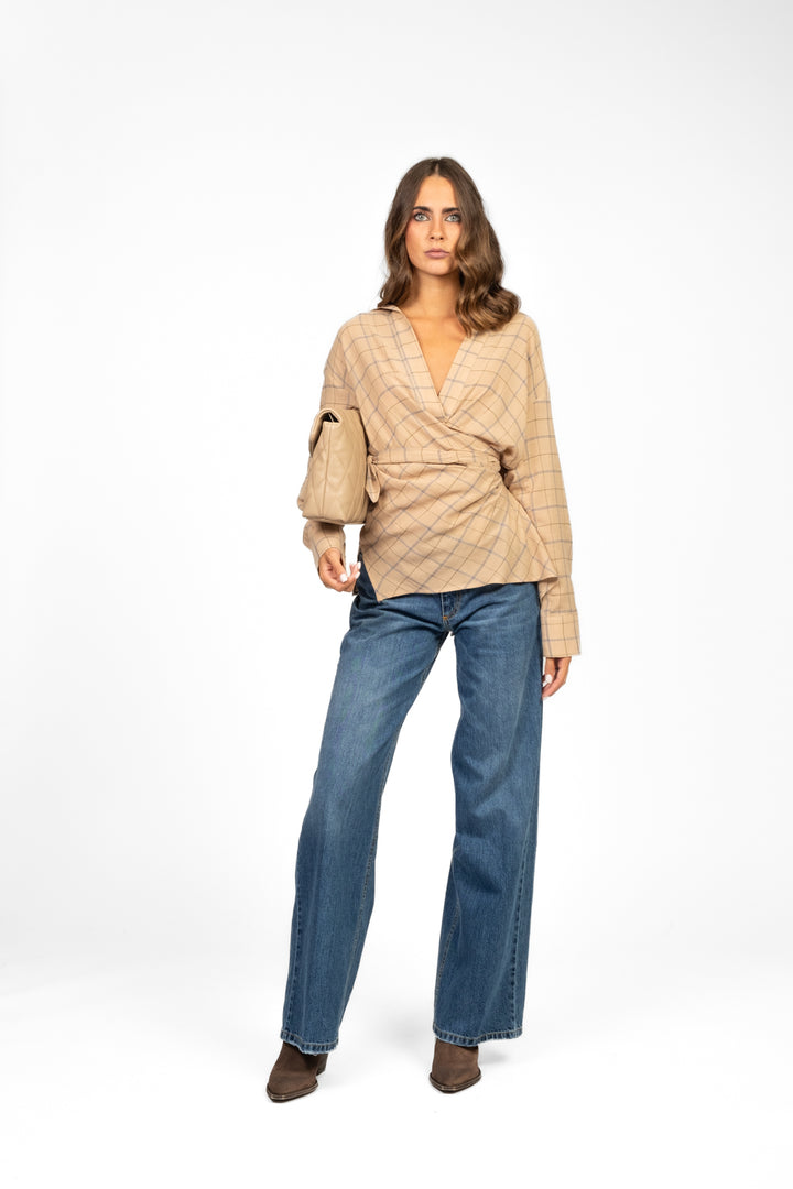 Vicolo - Camicia a quadri con nodo laterale Art. TF1597