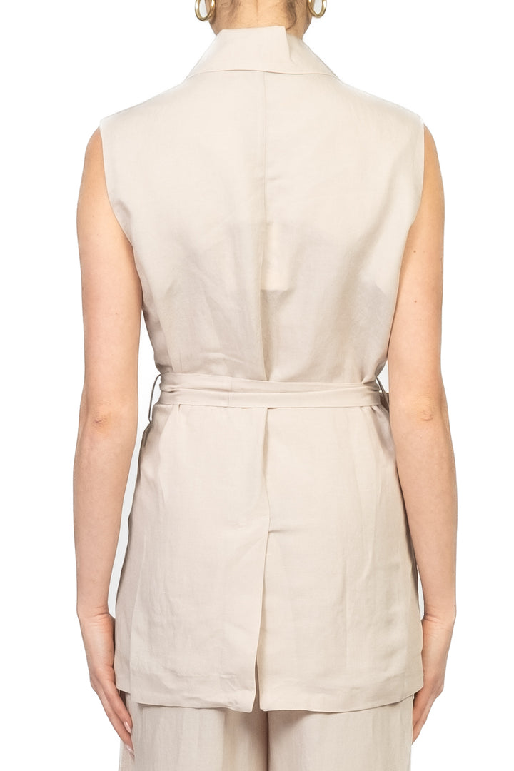 Tensione In - Gilet misto lino con fusciacca Art. 25D7773
