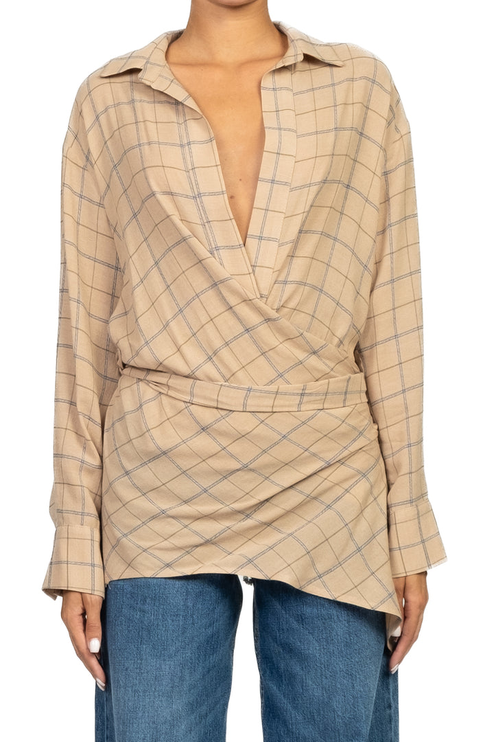 Vicolo - Camicia a quadri con nodo laterale Art. TF1597