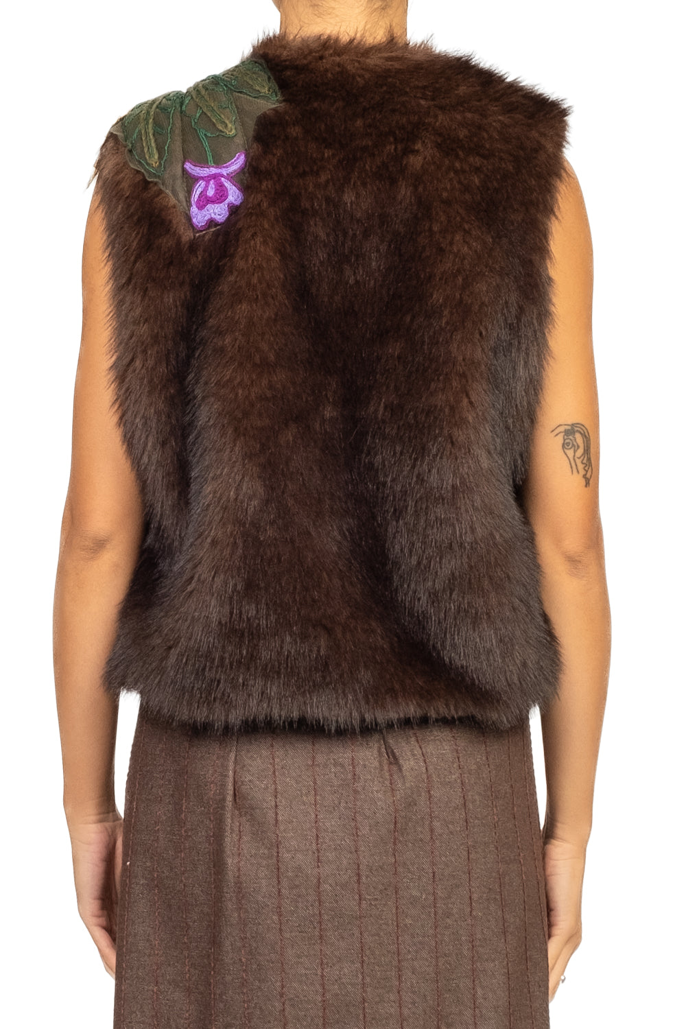 Tensione In - Gilet pelliccia ricamato Art. 37673
