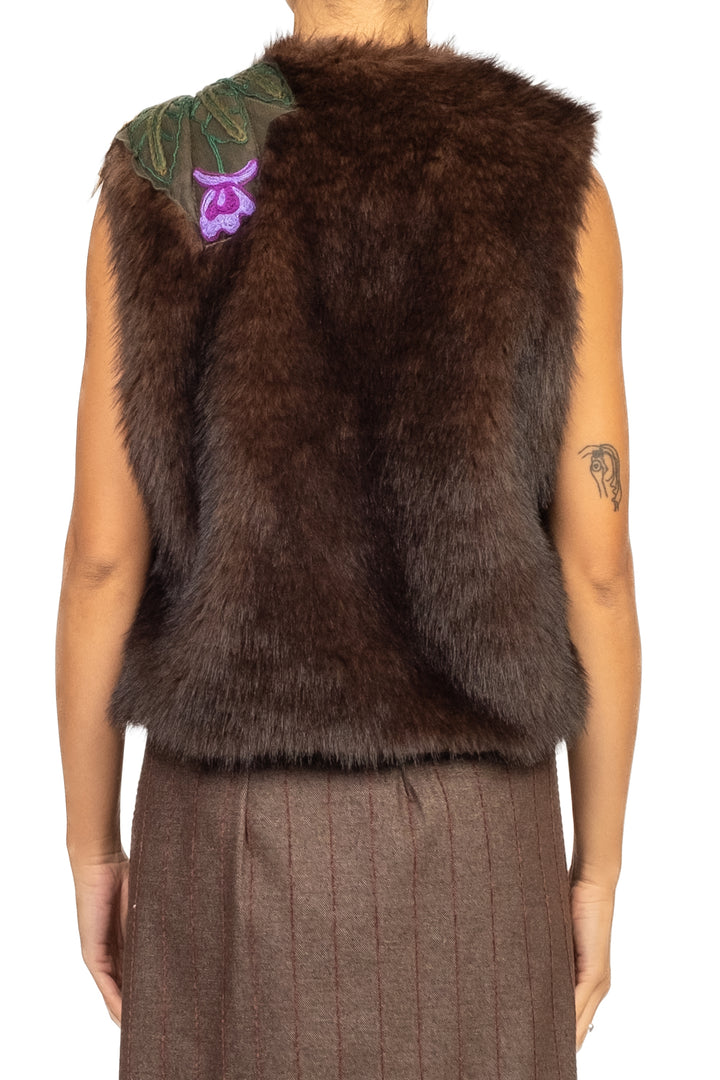 Tensione In - Gilet pelliccia ricamato Art. 37673