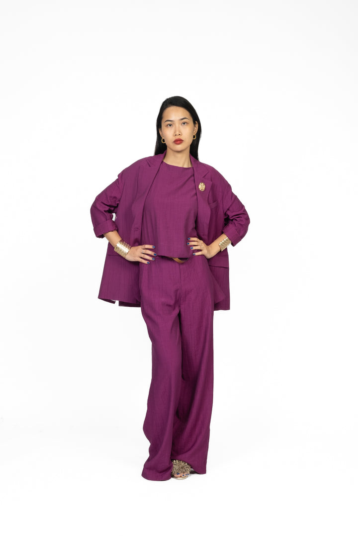 Tensione In - Pantalone dritto goffrato con cintura Art. 25P7789