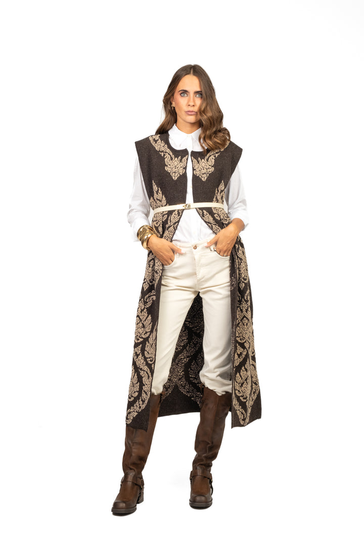 Tensione In - Gilet lungo fantasia Art.W5HMG75A400