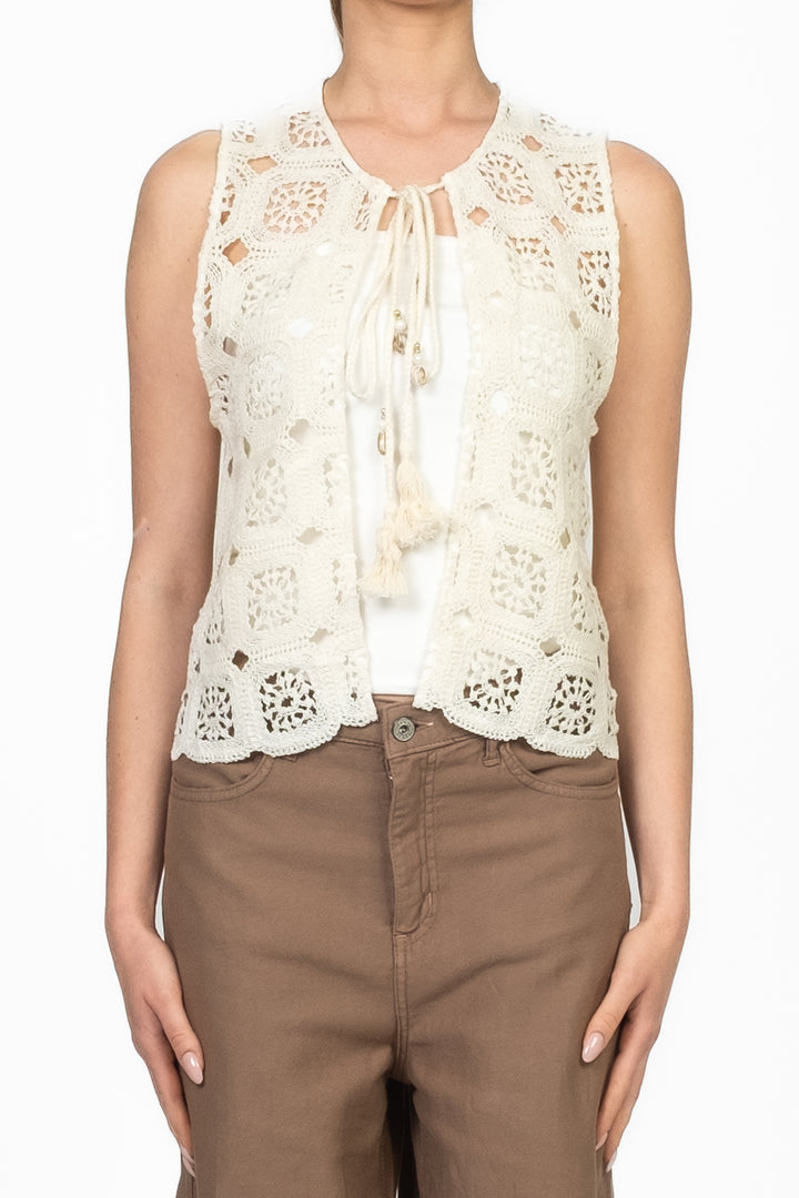 Vicolo - Gilet crochet con laccio Art. TD2769