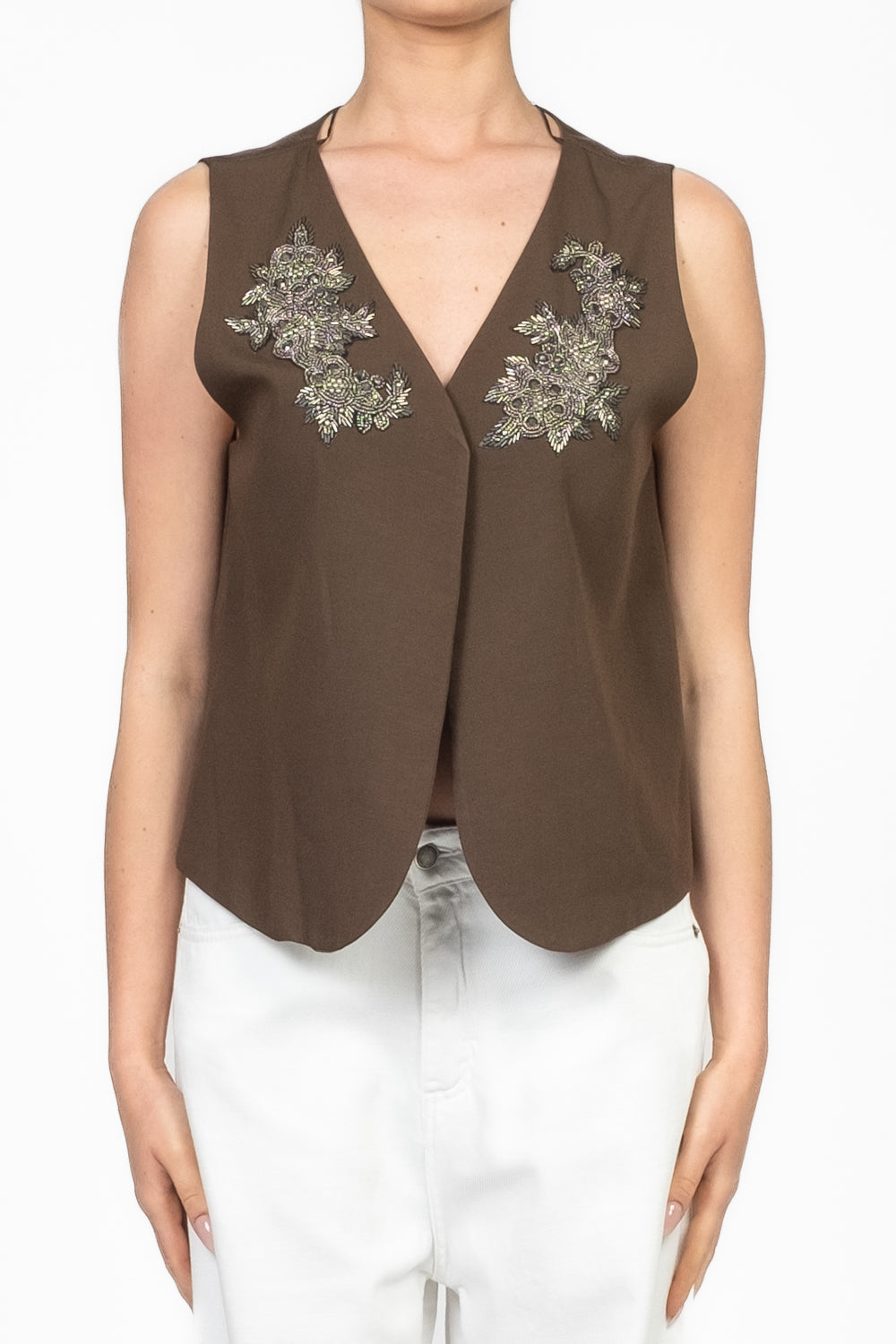Tensione In - Gilet aperto con applicazioni Art. 37039