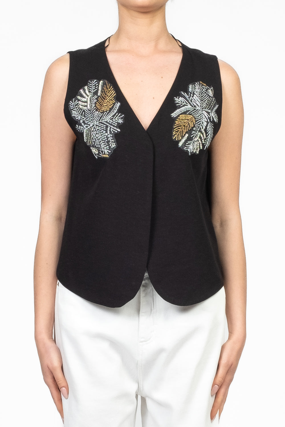 Tensione In - Gilet aperto ricamato Art. 37040