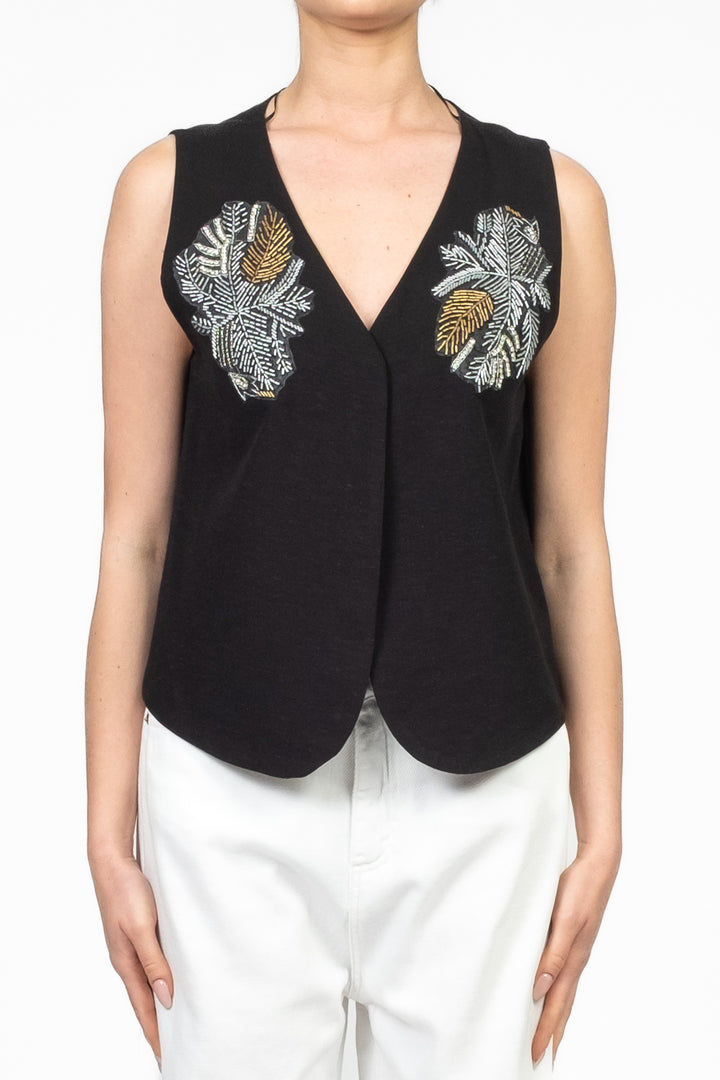 Tensione In - Gilet aperto ricamato Art. 37040