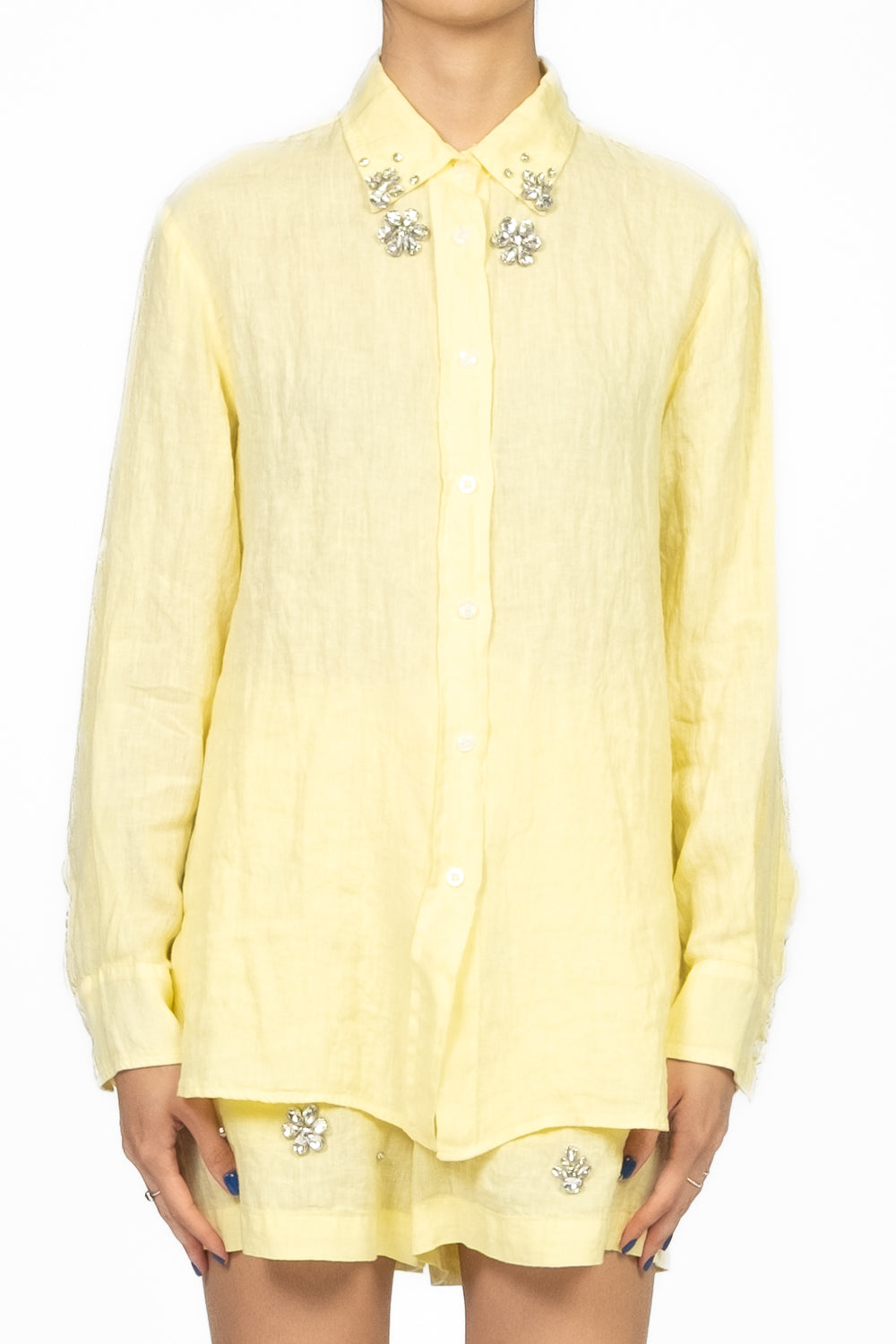 Vicolo - Camicia over con applicazioni strass Art. RD1017