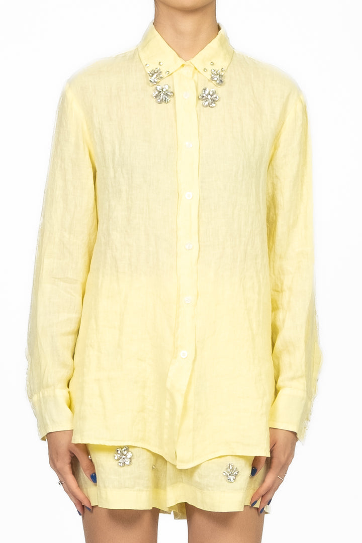 Vicolo - Camicia over con applicazioni strass Art. RD1017