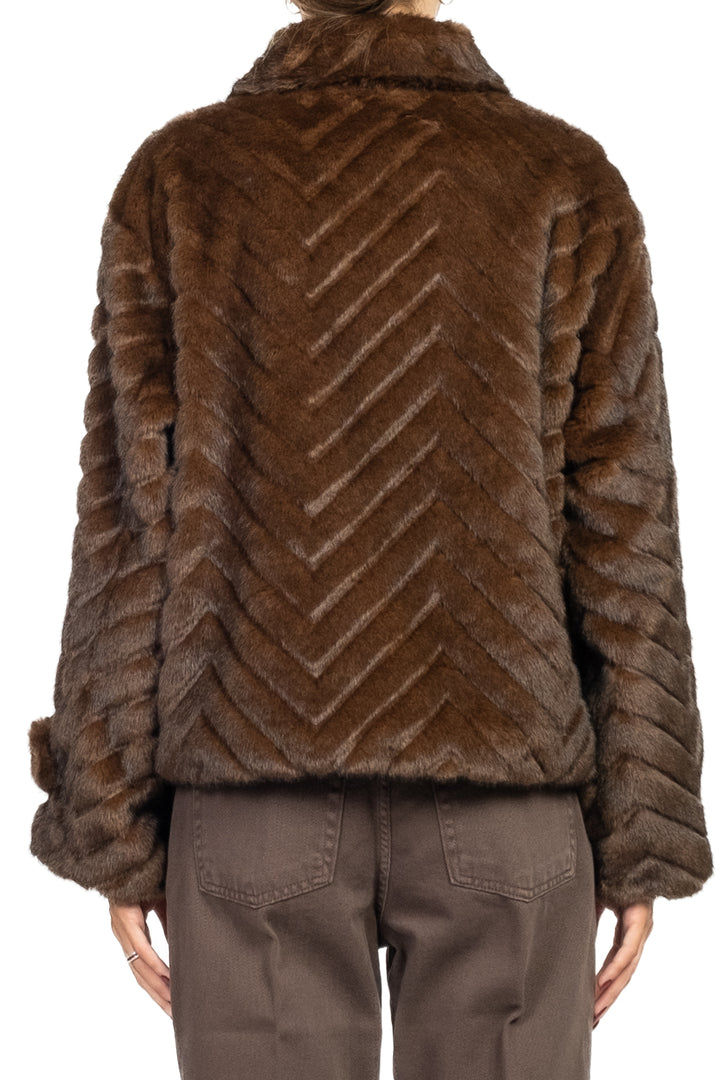 Vicolo - Giacca pelliccia chevron Art. TF0099