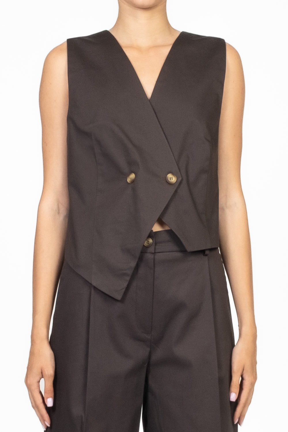 Tensione In - Gilet asimmetrico doppio petto Art. 25D7839